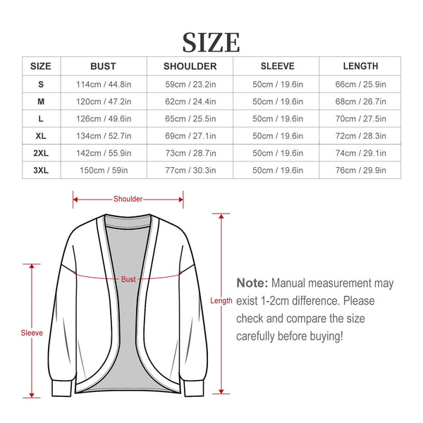 Women's Large Colorful Skulls Drop Shoulder Cardigan