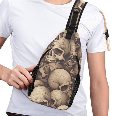 Men's Skull Heads Casual Chest Bag