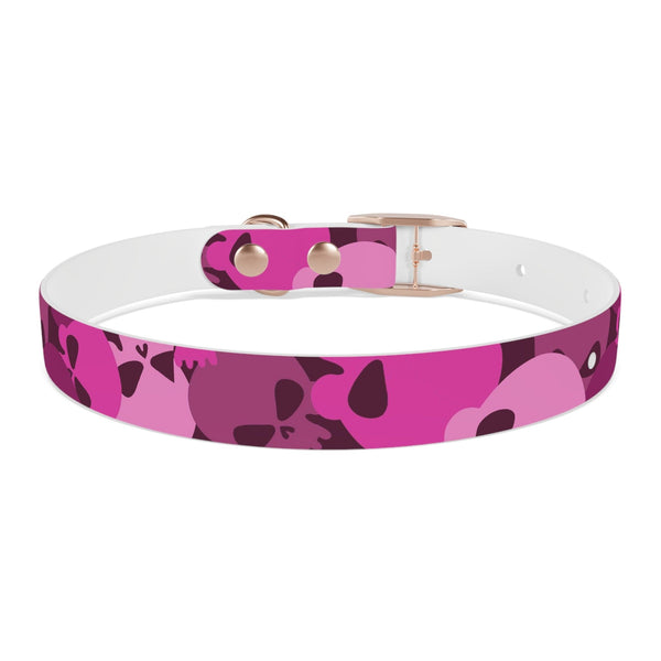 Pink Camo Skulls Dog Collar 4 Sizes