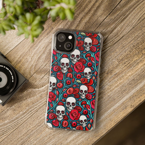 Stunning Red Flower Skulls Magnetic Cases - Protect Your Phone with Style!