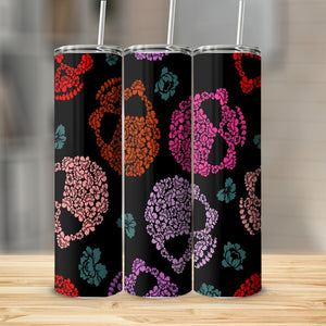 Purple Pink Red Skulls Stainless Steel 20oz Tumbler skull