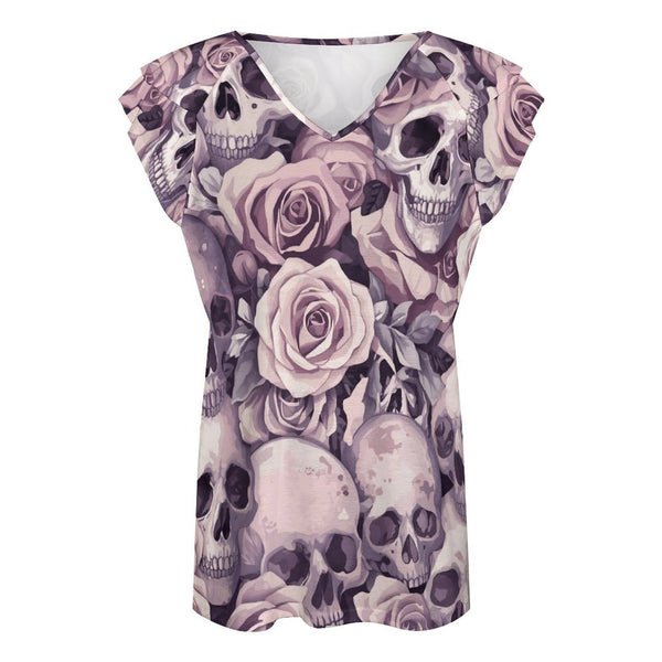 The Rosethorn Skull V-Neck Tee