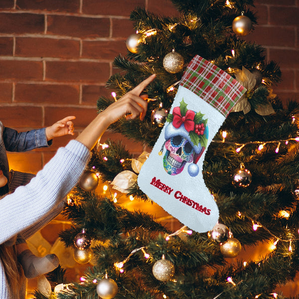 Boy Skull Sequin Christmas Stocking