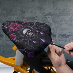 Skull And Pink Roses Waterproof Bicycle Seat Cover