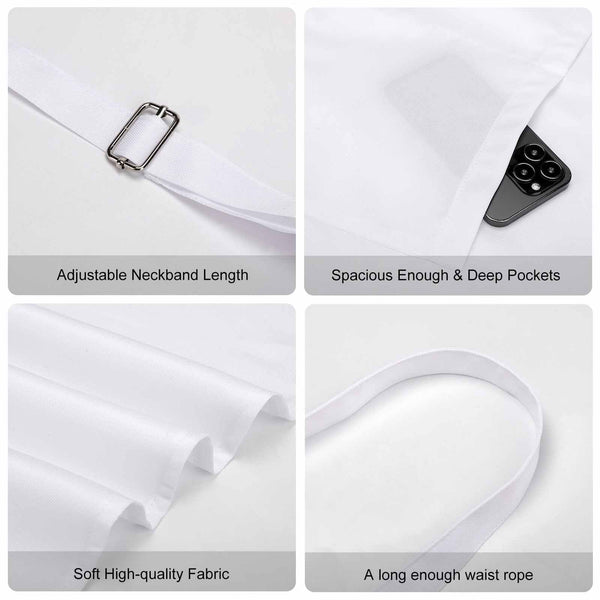 Skulls With Pink Roses Adult Apron with Pocket