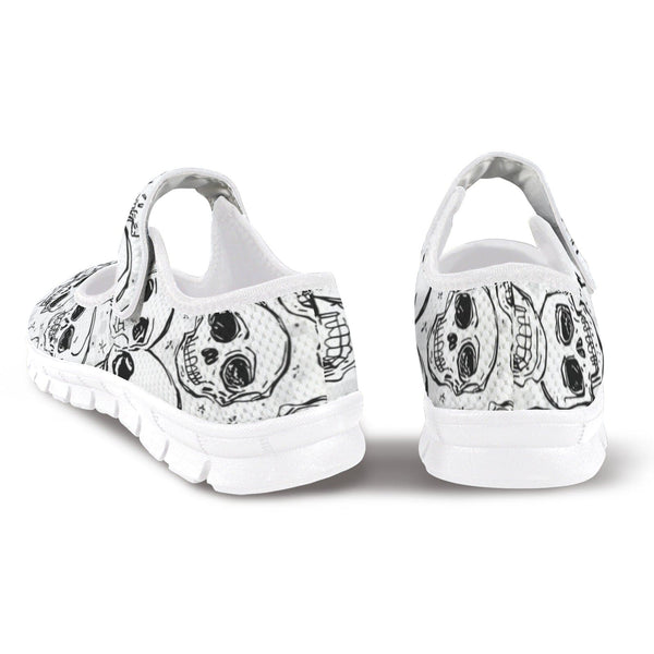 Doodle Style Skull Pattern Casual Mary Jane Shoes