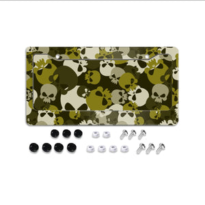 Camo Army Skull License Plate Holder And Cover