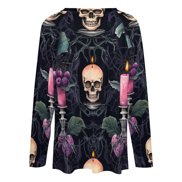 Women's Skull Gothic Long Sleeve Loose Tee