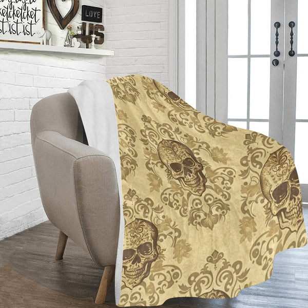 Beigh Vintage Skulls Ultra-Soft Micro Fleece Blanket 60"x80"
