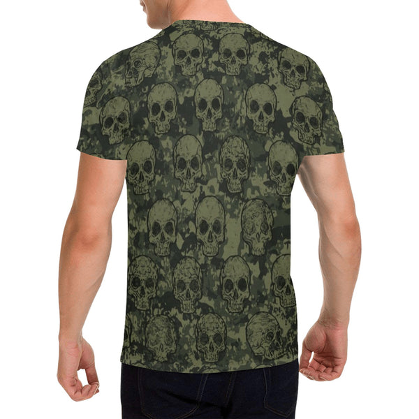 Men's Green Skulls Short Sleeve T-shirt