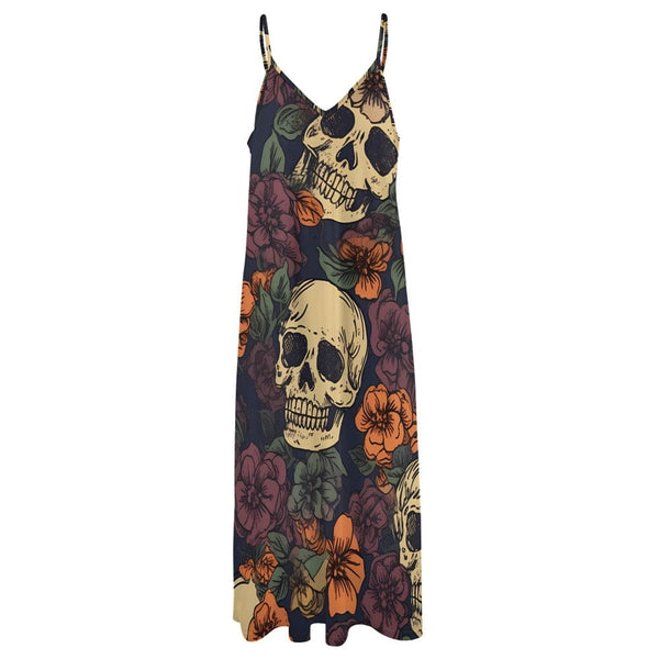 Our Women's skulls & Brown Floral Sling Ankle Long Dress Is The Perfect Combination of Style & Comfort