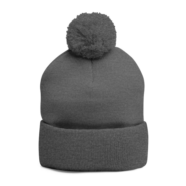 Skull Pom-Pom Knit Cap – Cozy Winter Beanie for Trendy Style