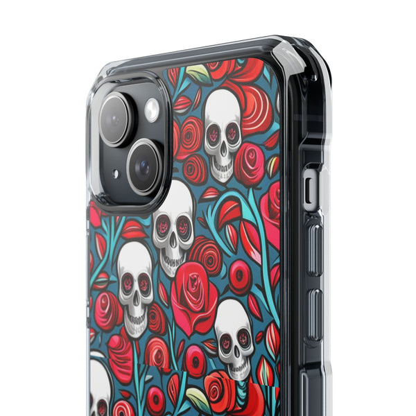 Stunning Red Flower Skulls Magnetic Cases - Protect Your Phone with Style!