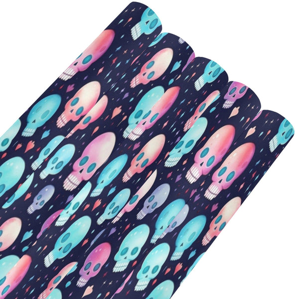 Colorful Skulls Gift Wrapping Paper 58"x 23" 5 Rolls