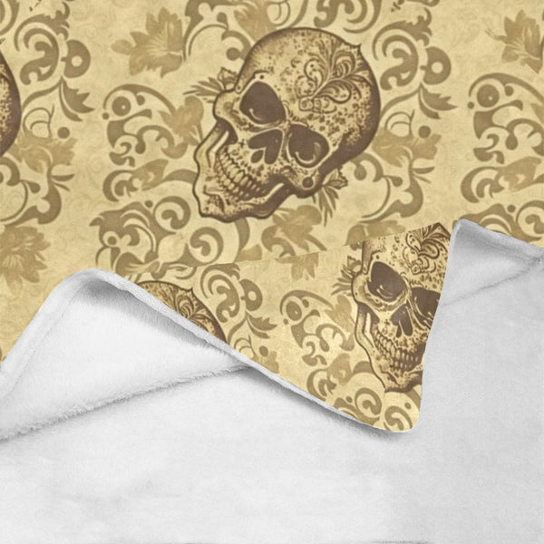 Beigh Vintage Skulls Ultra-Soft Micro Fleece Blanket 60"x80"