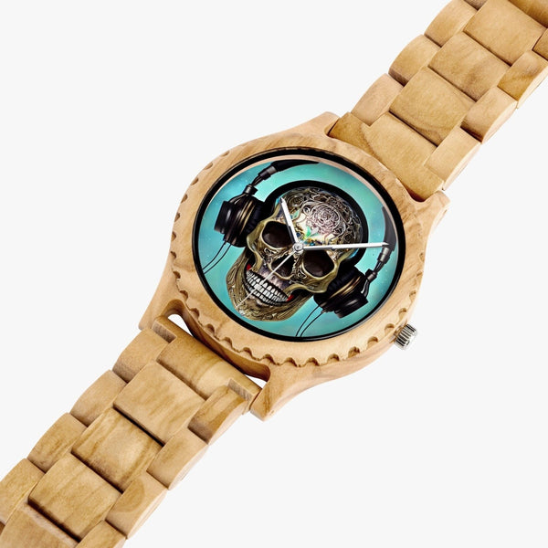 Mechanical Skull  Italian Olive Lumber Wooden Watch