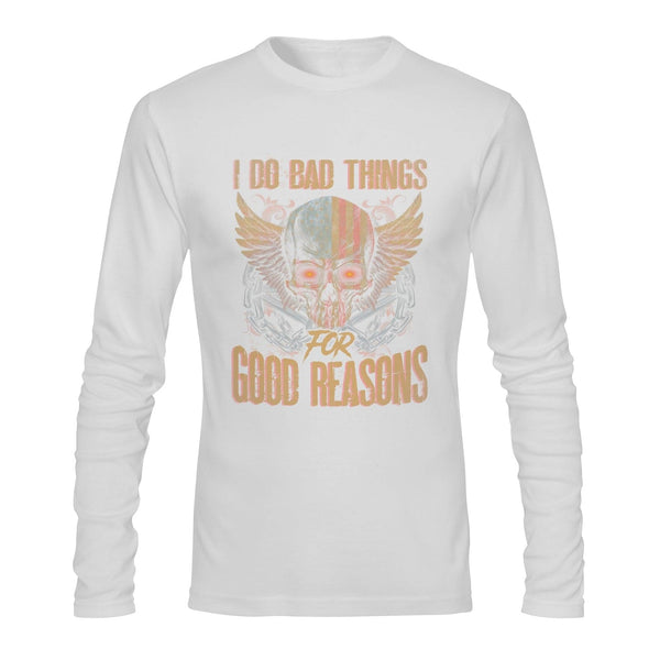 Men's Skull I Do Bad Things Long sleeve T-shirt Is A Must-Have For Anyone Who Is Bold, Edgy, and Unapologetic