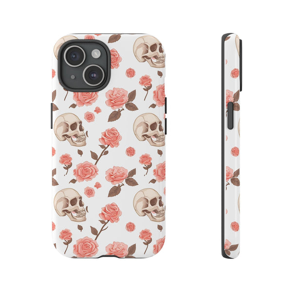 Skull Pink Roses iPhone Tough Cases