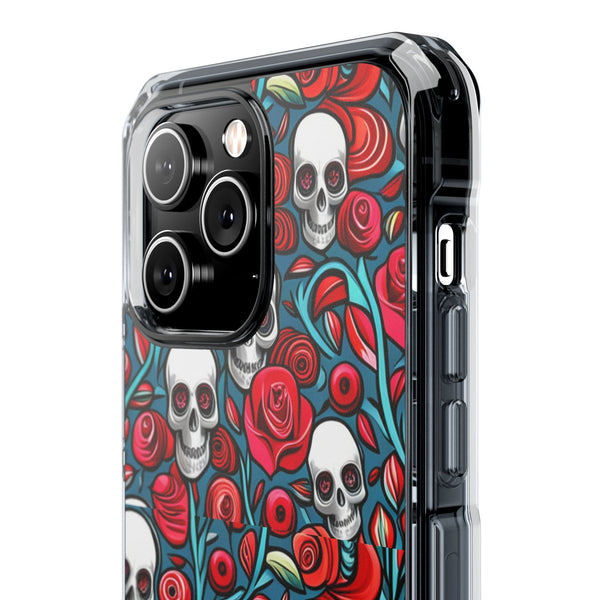 Stunning Red Flower Skulls Magnetic Cases - Protect Your Phone with Style!