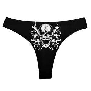 Women's Butterfly Skull Swimwear Thong Bottom