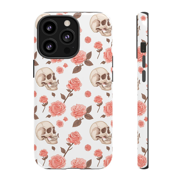 Skull Pink Roses iPhone Tough Cases