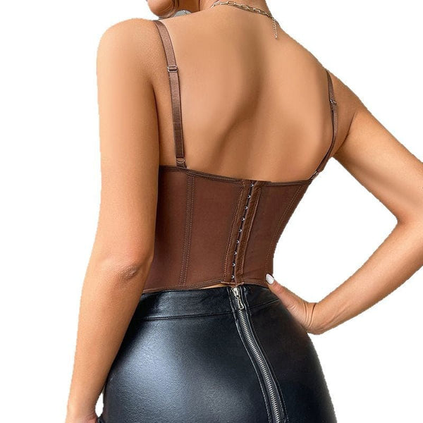 Gothic Fishbone Lace Corset – Elegant Black Lace Corse Top for Alternative Fashion