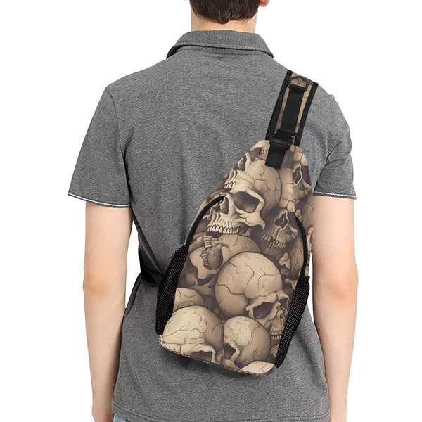 Men's Skull Heads Casual Chest Bag