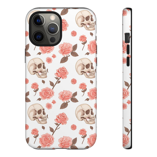 Skull Pink Roses iPhone Tough Cases