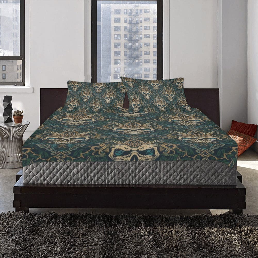 Skull With Horns 3-Piece Bedding Set
