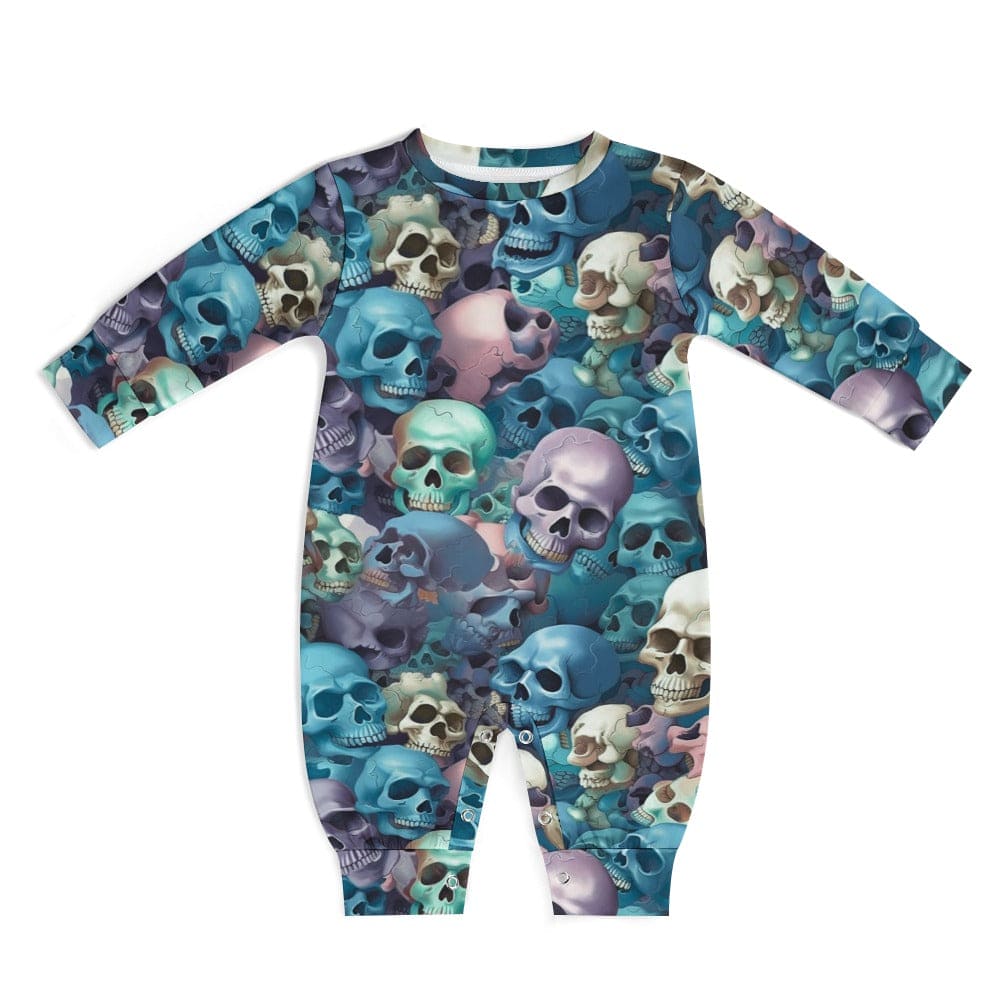Blue Purple Skulls Comfortable Cotton Baby Romper