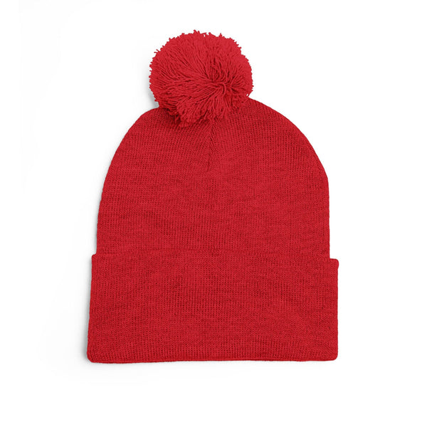 Skull Pom-Pom Knit Cap – Cozy Winter Beanie for Trendy Style