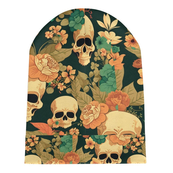 Women's Skull Floral Printed Knitted Hat