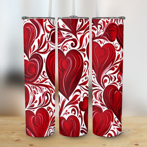 Big Red Hearts Stainless Steel 20oz Tumbler skull