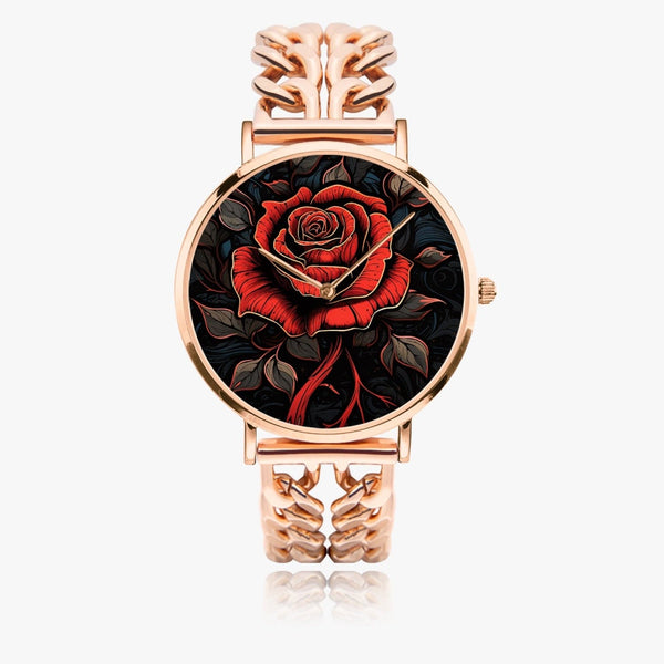 Gothic red Rose Hollow Out Strap Quartz Watch