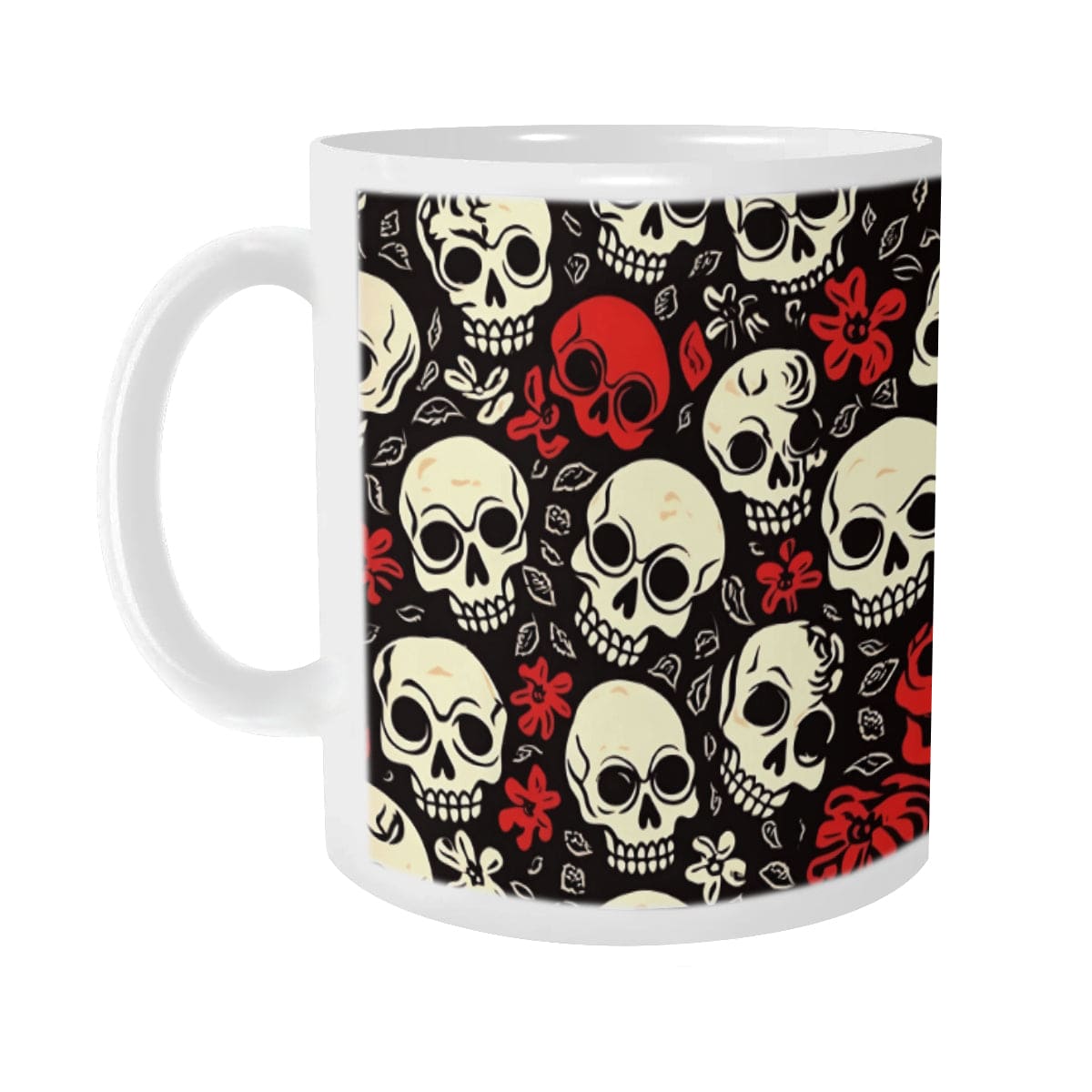 Red &amp; White Skulls Ceramic Mug