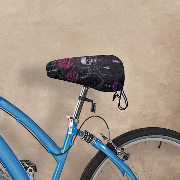 Skull And Pink Roses Waterproof Bicycle Seat Cover