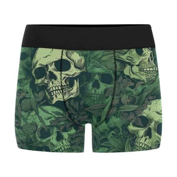 Green Skulls Men's Boxer Briefs