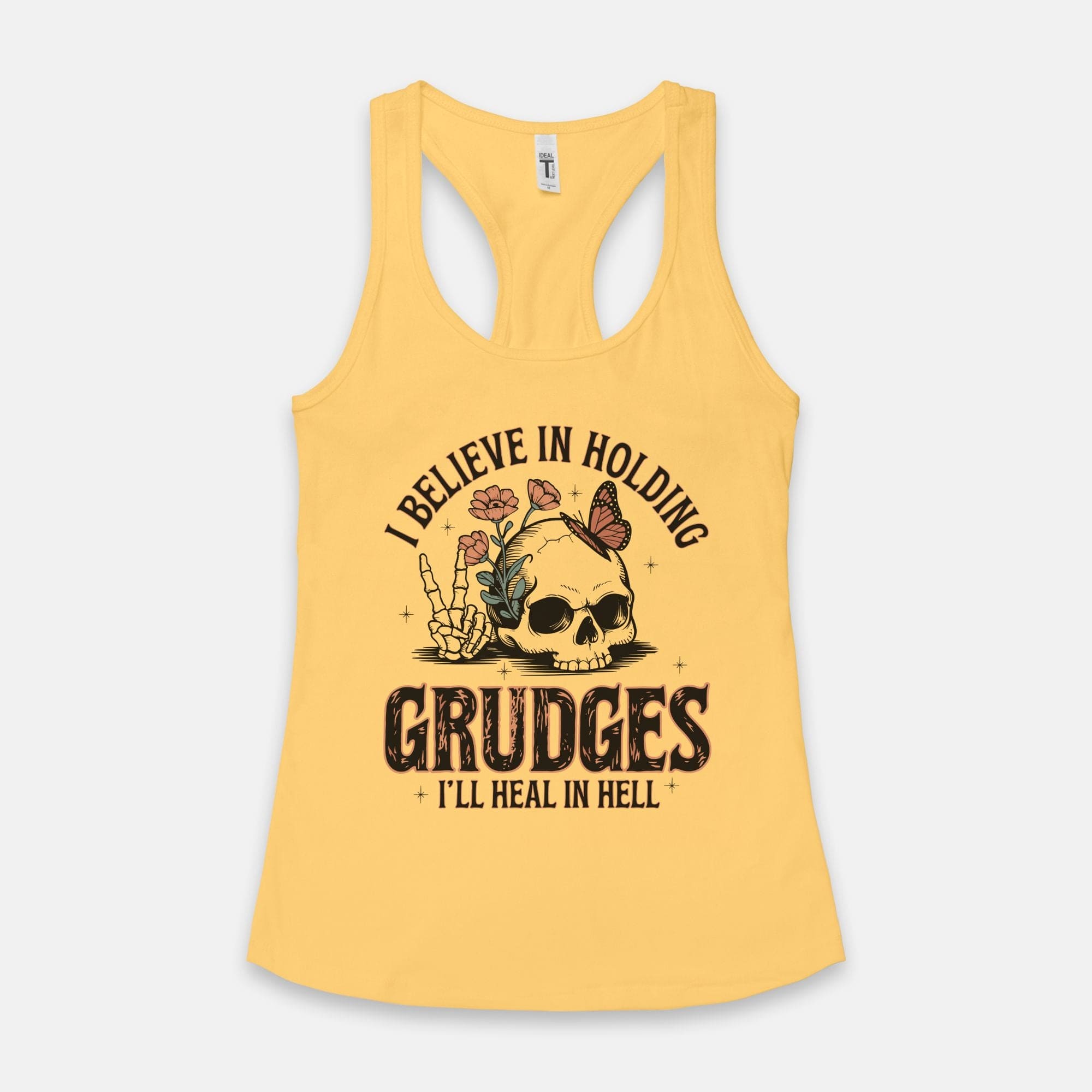 Women's Skull I Believe In Holding... Racerback Tank Top