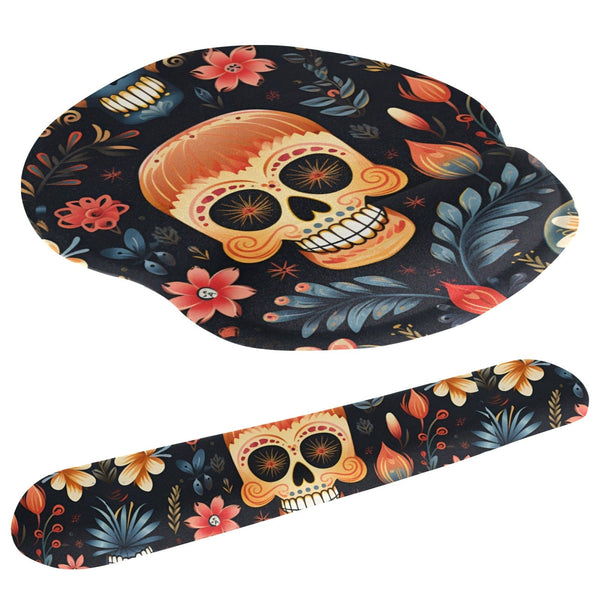 Skull Floral Mouse Pad and Hand Rest Set