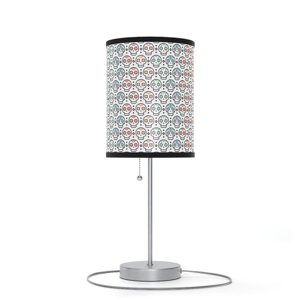 Pastel Color Skull Print Lamp on a Stand