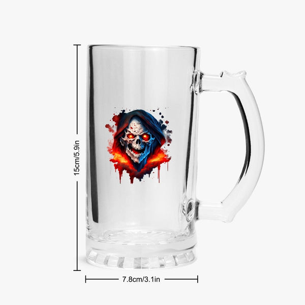Scary Skull16oz Glass Beer Mug