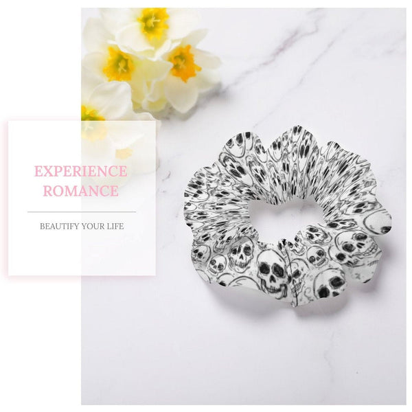 Doodle Skulls Hair Scrunchie