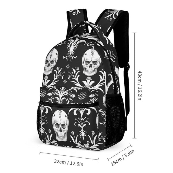 Experience the power of the Skull On Black Background Three Piece Backpack, Lunch Bag & Pencil Case