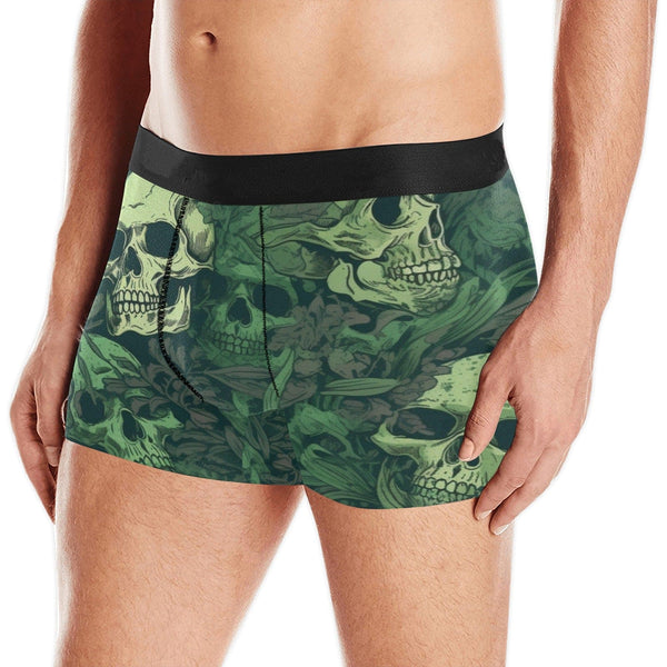 Green Skulls Men's Boxer Briefs