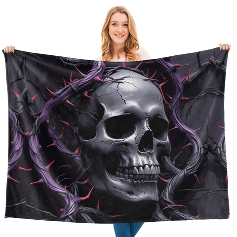 Purple Skull Vines Ultra-Soft Micro Fleece Blanket 60*50