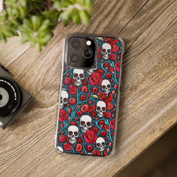 Stunning Red Flower Skulls Magnetic Cases - Protect Your Phone with Style!