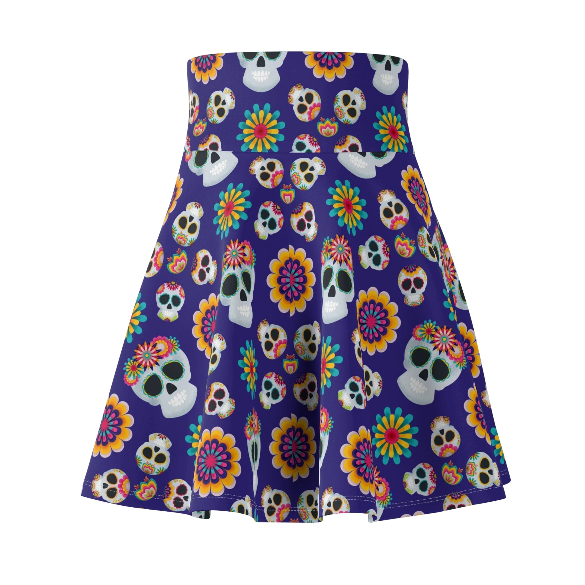 Vibrant Day of the Dead Skater Skirt for Women – Everything Skull