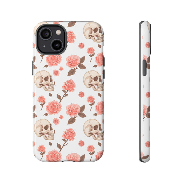 Skull Pink Roses iPhone Tough Cases