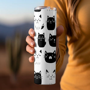 Black White Cats Stainless Steel 20oz Tumbler skull