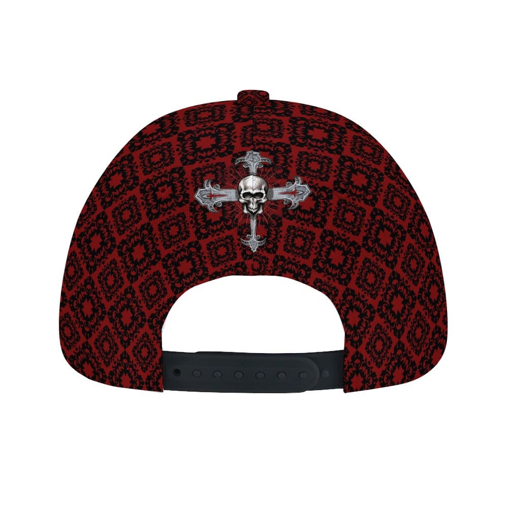 Skull Cross Red Gothic Baseball Cap – Everything Skull Clothing